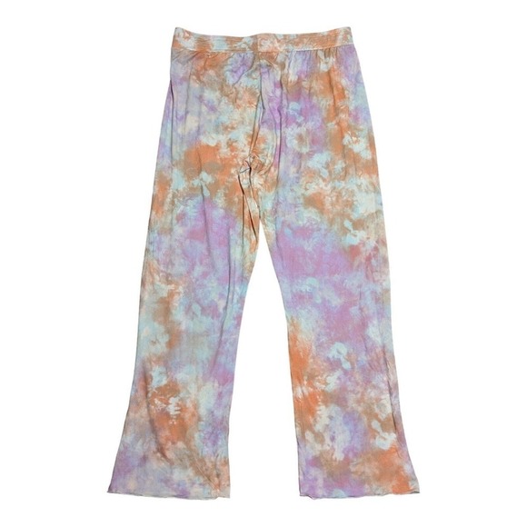 NWOT Wildfox Intimate Tie Dye Pants L Sherbet Lounge Boho Hippie Vacation Bottom - Picture 3 of 8